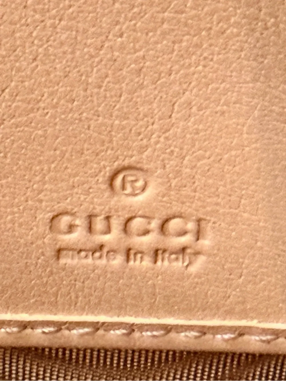 Gucci Beige and Brown GG Canvas Crossbody Bag with Bi-Metal GG Logo